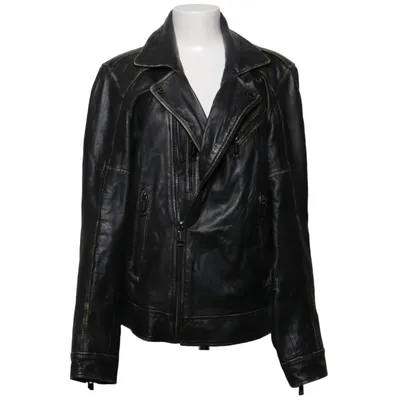 Bikerjacka (Svart) från Rockandblue Bomull, Skinn, Polyester