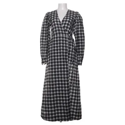 Robe longue (Noir, Blanc) de Ganni Coton, Polyamide, Polyester