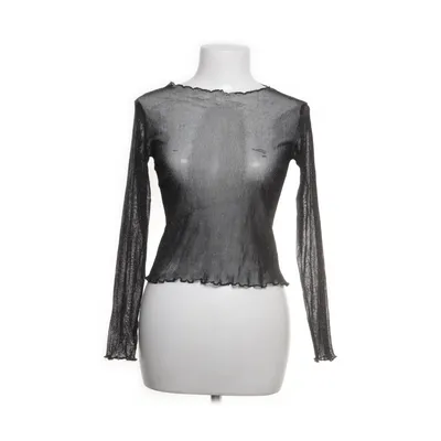 Långärmad t-shirt (Svart, Silverfärgad) från Brandy Melville Elastan, Polyester