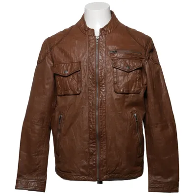 Veste en cuir (Marron) de Homebound Coton, Cuir, Polyester