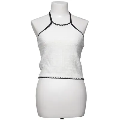 Halterneck top (Hvid, Sort) fra Vero Moda Bomuld