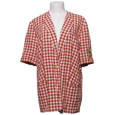 Blazer (Red, White) from Jean Claire Linen, Viscose