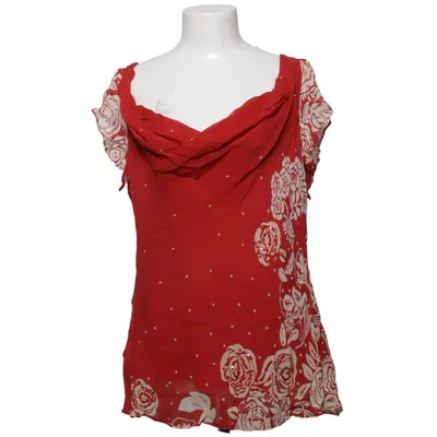 Top (Red, White) from Angela Polyester, Viscose