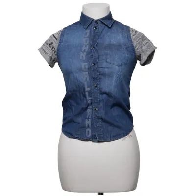 Korte mouwen shirt (Blauw, Grijs, Meerkleurig) van John Galliano Katoen, Polyester