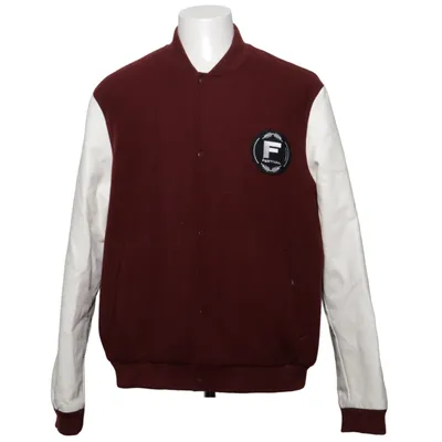 Veste universitaire (Rouge, Blanc) de ASOS Design Polyester, Polyuréthane, Viscose, Laine