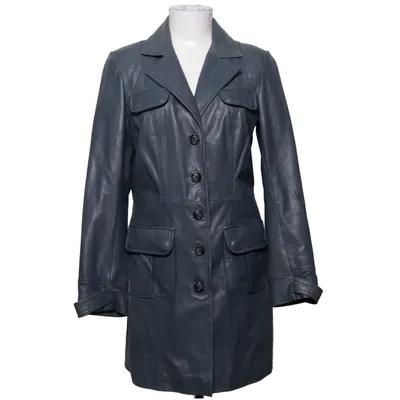 Leather coat (Gray) from More & More Cotton, Leather, Polyester