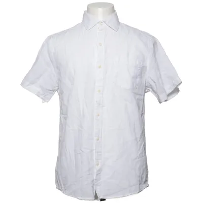 Chemise à manches courtes (Blanc) de Dressmann Coton, Lin