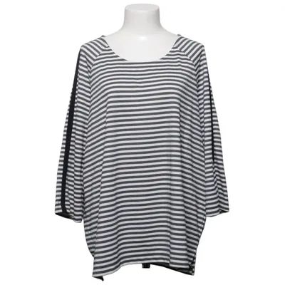 Langærmet t-shirt (Sort, Hvid) fra Gina Laura Elastan, Polyester, Viscose