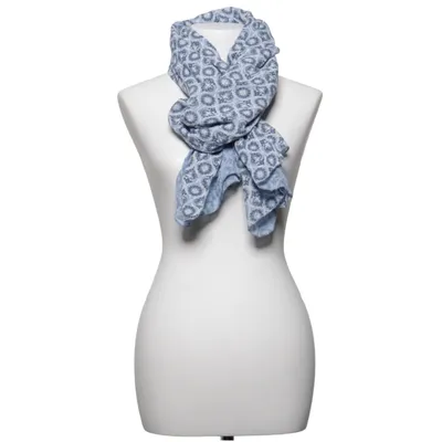 Shawl (Blue, White) from Mix by Heart Cotton, Viscose