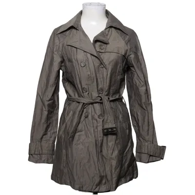 Trench-coat (Gris) de Miss H. Coton, Fibre métallique, Polyamide, Polyester