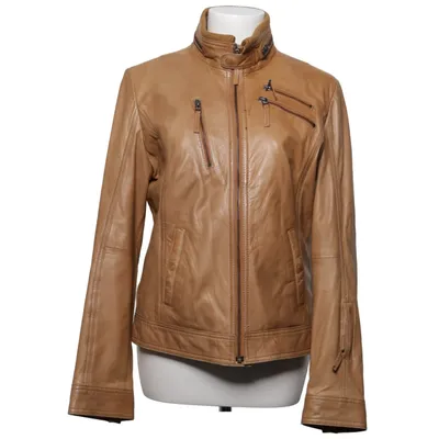 Läderjacka (Beige) från Joseph Janard Bomull, Skinn, Polyester