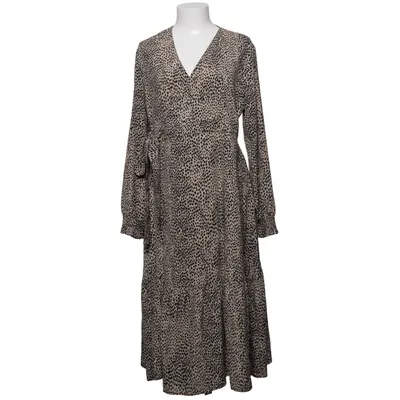 Wrap dress (Beige, Black) from Three Sixty Five Polyester