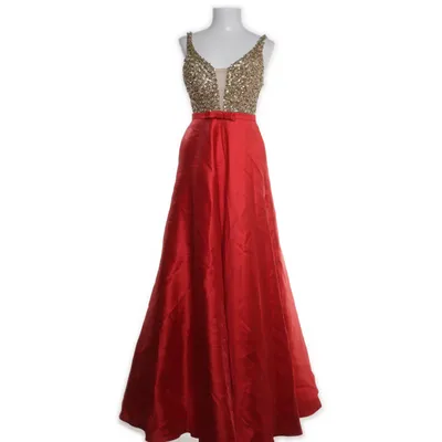 Robe de soirée (Rouge, Or) de Matron'S Élasthane, Polyester