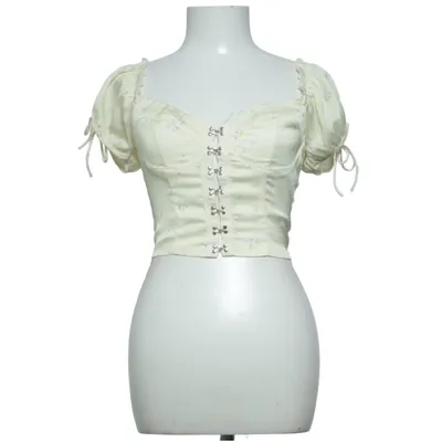 Crop top (Geel, Wit) van Princess Polly Polyester