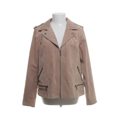 Bikerjack (Beige) van Zizzi Polyester, Leer