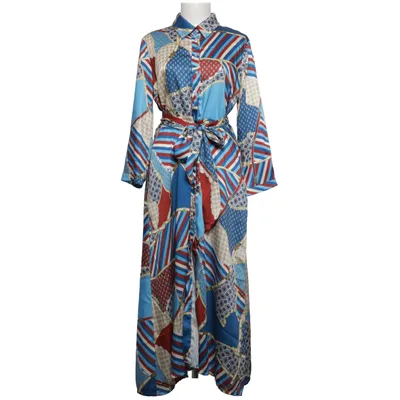 Skjortklänning (Blå, Röd, Flerfärgad) från Made in italy Polyester