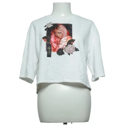 T-shirt (Wit) van Nicki Minaj x H&M Katoen, Polyester