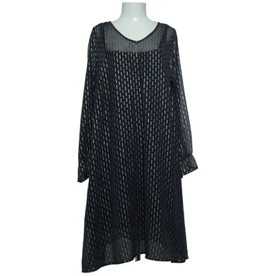 Dress (Black, Gold) from VRS Woman Cotton, Polyester