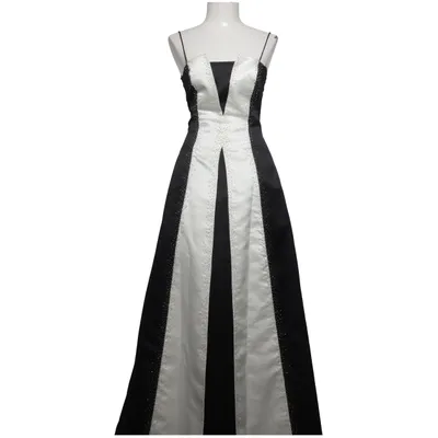 Aftonklänning (Svart, Vit) från Niki Acetat, Polyester
