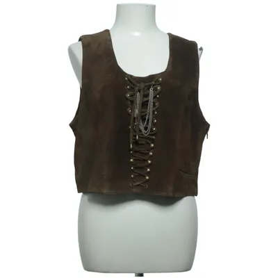 Leather vest (Brown) from C&A Acetate, Leather, Nylon