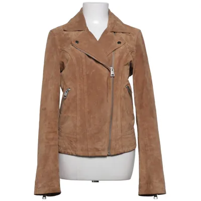 Biker jacket (Brown) from Pieces Leather, Polyester