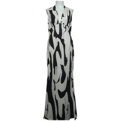 Halternek jurk (Zwart, Wit) Elastaan, Polyester
