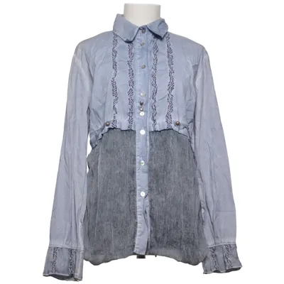 Blouse (Bleu) de Bottega Coton, Soie, Viscose