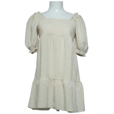 Jurk (Beige, Wit) van Dorothy Perkins Elastaan, Polyester