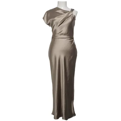 Robe longue (Beige) de Zara Élasthane, Polyester