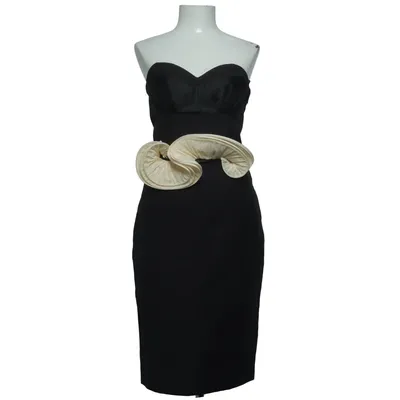 Cocktailkjole (Sort, Beige) fra H&M Conscious Collection Økologisk bomuld, Genanvendt polyester, Silke, Uld