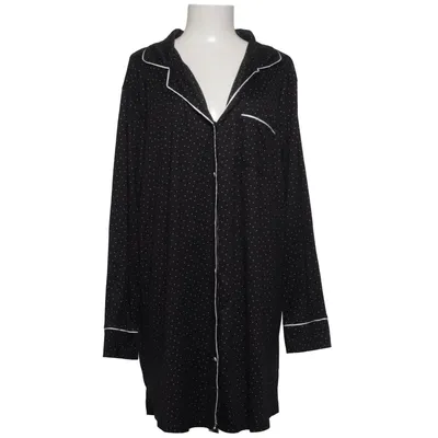 Pyjamasskjorte (Sort, Hvid) fra Primark Cares Elastan, Polyester