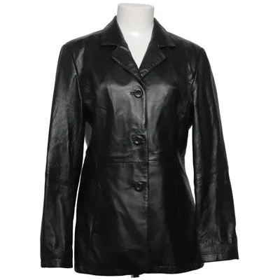 Leren blazer (Zwart) van Fabiani Leer, Polyester