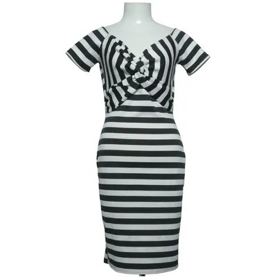 Kjole (Sort, Hvid) fra Krisp Elastan, Polyester