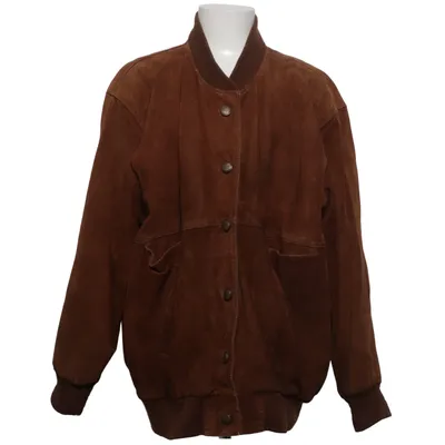 Leren jack (Bruin) van Saki Leer, Viscose