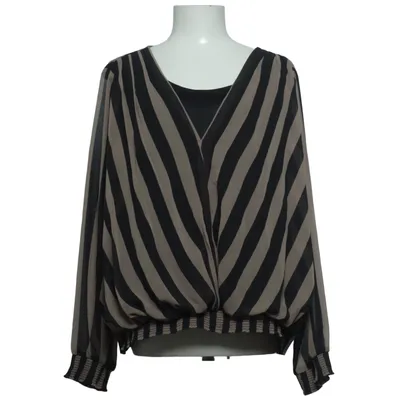 Blouse portefeuille (Noir, Beige) de Isolde Polyester