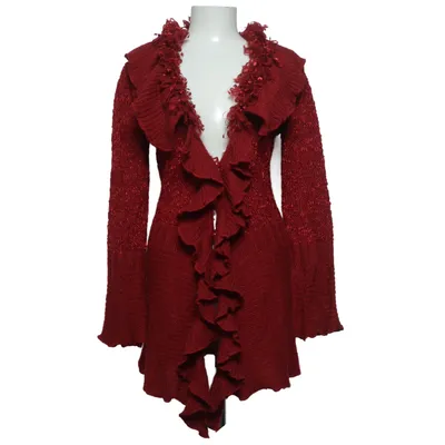 Cardigan (Red) from Laetitia Star Cotton, Polyamide, Wool