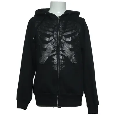 Capuchon sweater (Zwart) Katoen, Polyester