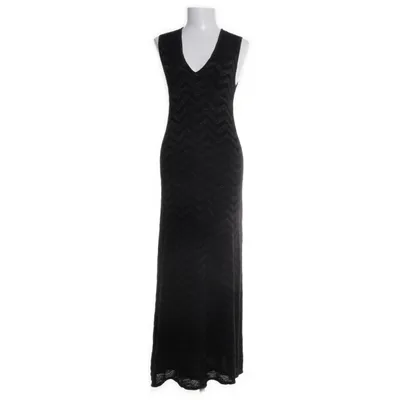 Maxi dress (Black, Silver) from Zara Knit Polyester, Viscose