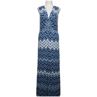 Robe longue (Bleu, Blanc) de Flash Woman Élasthane, Viscose