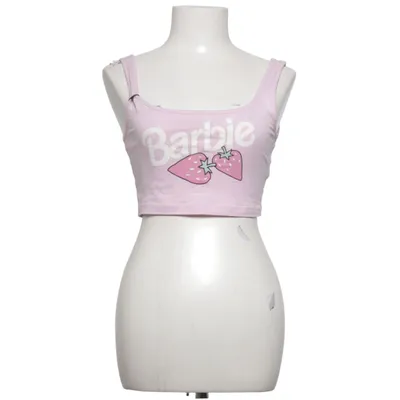 Crop top (Pink) from Barbie Cotton, Elastane