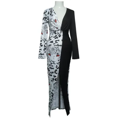Maxi jurk (Zwart, Wit, Rood) van Glamaker Elastaan, Polyester