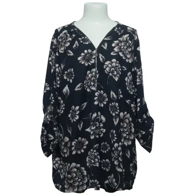 Blouse (Blauw, Wit) van Plus Polyester