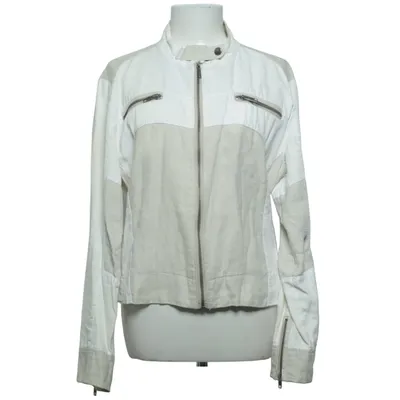 Jacke (Beige, Weiß) von Mono Baumwolle, Leinen