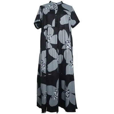 Maxi dress (Black, Gray) from Hängmatta Elastane, Viscose