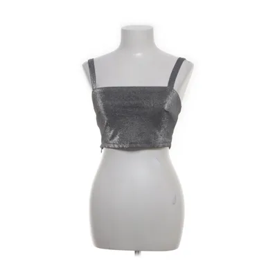 Crop top (Grå) från Bershka Metallfiber, Polyester