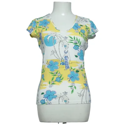T-shirt (Jaune, Bleu, Blanc) de Amica Élasthane, Viscose