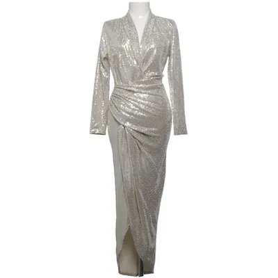 Evening gown (Silver) from Forever Unique Elastane, Metallic fiber, Polyamide