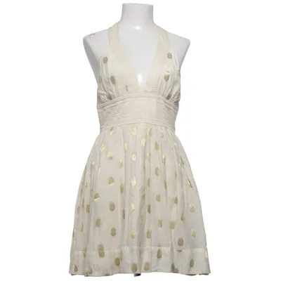 Halternek jurk (Wit, Goud) van French Connection Katoen, Metallvezel, Modal, Viscose