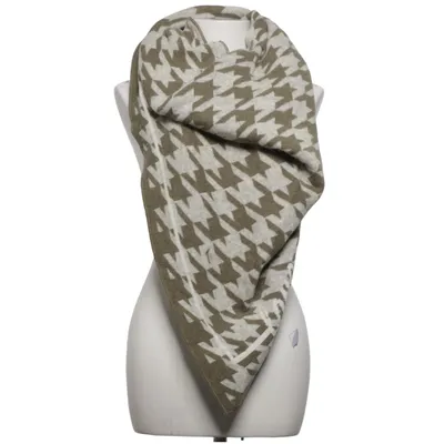Scarf (Green, White) from Zwillingsherz Cashmere, Polyamide, Viscose, Wool