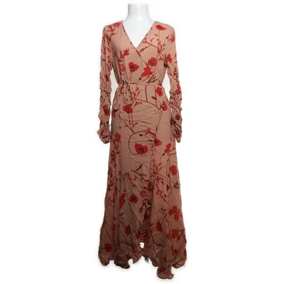 Wrap dress (Beige, Red) from Johanna Ortiz x H&M Viscose